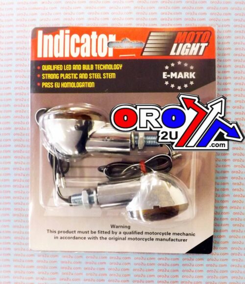 INDICATORS SMOKE 20mm SET/2 Chrome Housing inc Bulb E MARKED MT-003-S-CR20