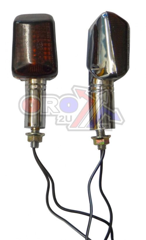 INDICATORS SMOKE LENS PAIR, RECTANGULAR CHROME LOOK CASE, 121405641