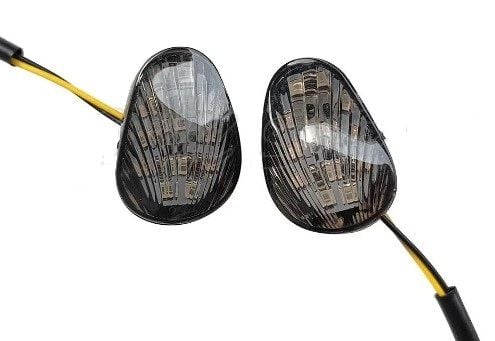 INDICATORS SMOKE LENS PAIR BIG EYE LED 12V