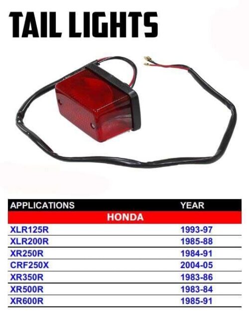 TAIL LIGHT ASSY. HONDA STYLE MX-01550, 33701-KF0-652