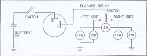 FLASHER RELAY UNIT 2 PIN.6V / 17W X 2. UP-01559