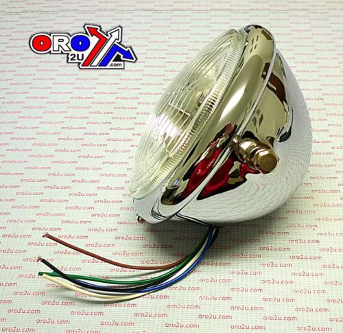 HEAD LIGHT ROUND 5.5″ 140MM CHROME 12V, UNIVERSAL, MC-01098