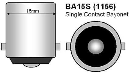 LED LIGHT BULB 12V WHITE BA15S 5-LEDS LED207WT 1157 (PACK OF 2)