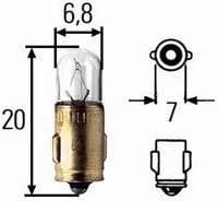 LIGHT BULB 6V 1.2W 7mm CAP BA7S
