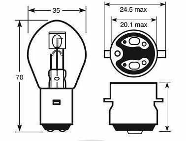 BULB 12V – 25/25W BA20D BOSCH