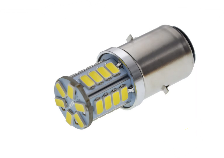 LED 6V 12V HEADLIGHT BULB 6500K HI LO BEAM BA20D