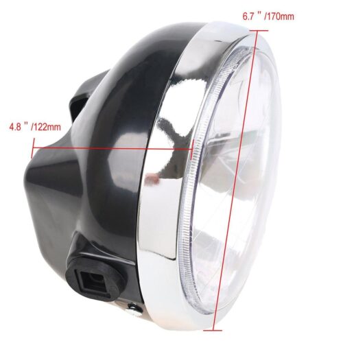 HEAD LIGHT UNIT ROUND CLEAR GLASS 2002 – 2013 YAMAHA YFB125 TYPE