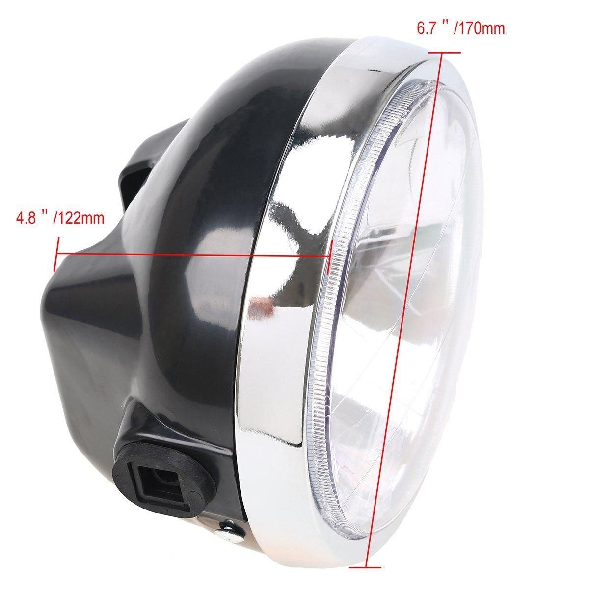 HEAD LIGHT UNIT ROUND CLEAR GLASS 2002 - 2013 YAMAHA YFB125 TYPE