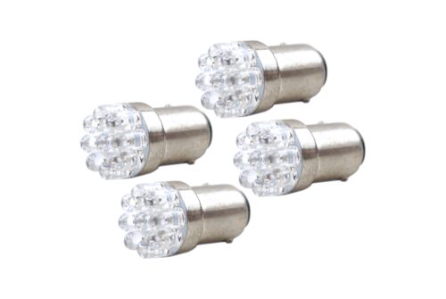LED BULB 12V WHITE BA15S 9-LEDS PACK OF 4 1157