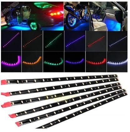 6PCS DC 12V WATERPROOF UNDERBODY BLUE DECORATIVE LED LIGHT STRIP