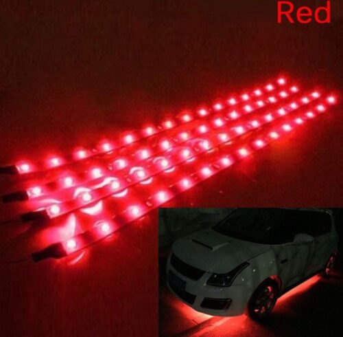 6PCS DC 12V WATERPROOF UNDERBODY RED DECORATIVE LED LIGHT STRIP