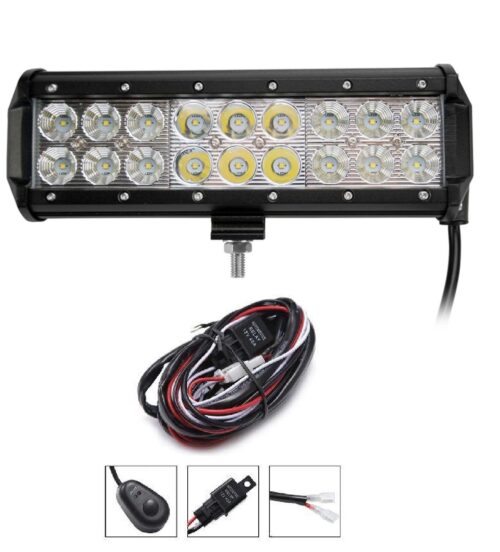 226mm 9″ LED SPOT LIGHT BAR 18 LED 54W + WIRING KIT INCLUDED
