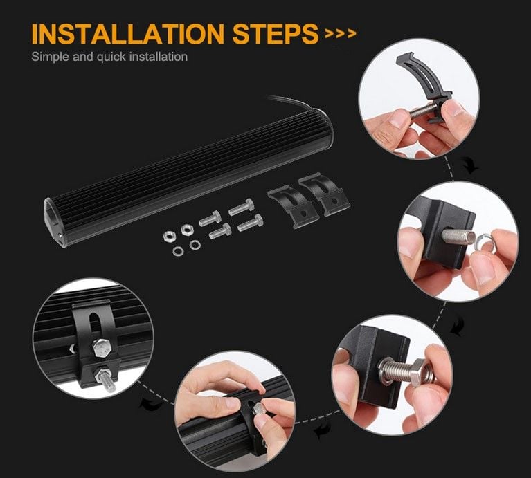 226mm 9" LED SPOT LIGHT BAR 18LED 54W 12V - NO WIRING KIT - Image 5