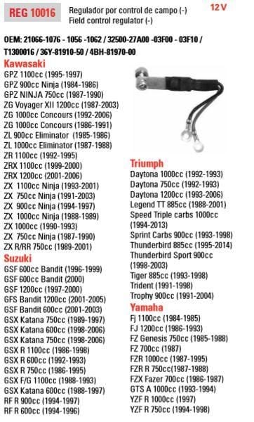 REGULATOR KAWASAKI SUZUKI, 21066-1076 - 1056 -1062 / 32500-27A00 -03F00 - 03F10 / T1300016 / 36Y-81910-50 / 4BH-81970-00, AKI6011 ROAD - Image 3