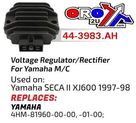 REGULATOR Yamaha SECA II XJ600, AYA6051, 4HM-81960-00 / 32800-32E00 4HM-81960-00 / 4HM-81960-01 / 5ML-H1960-00, ROAD, 4HM-81960-01-00