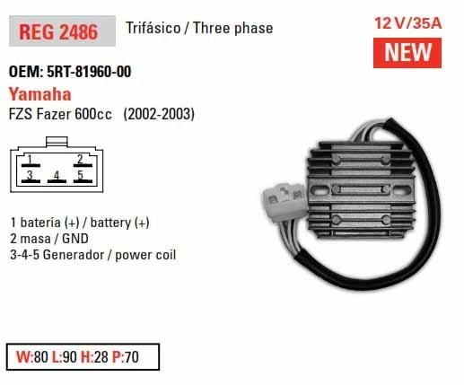REGULATOR FZS600 02-03, SR125, ARROWHEAD AYA6061, GASGAS - Image 3