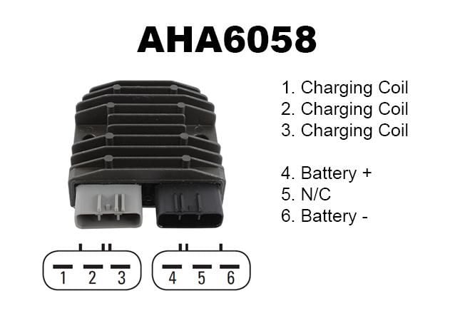 VOLTAGE REGULATOR HON/YAM, AHA6058 219-800-252 31600-HP0-A01 31600-HR0-F01 1D7-81960-01-00, TRX 680cc F (2006-2014) 2009-14 GRIZZLY 550 EPS 2006-14 GRIZZLY 700 EPS - Image 2