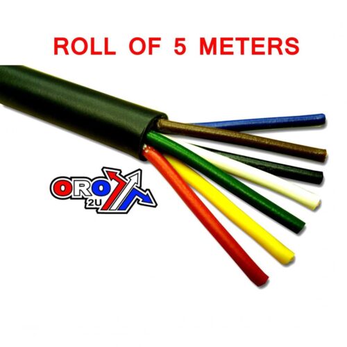7 CORE CABLE 0.5mm CORE 5 AMP, 5 METERS / TRAILER SOCKET WIRE