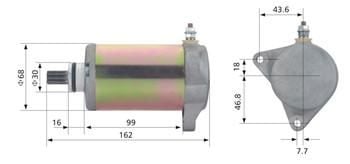 STARTER MOTOR LT250 / GN250, 31100-38300, 31100-38300-H17 31100-41B00 / 31100-38300 / 31100-41B00-H17, ARROWHEAD SMU0068 - Image 2