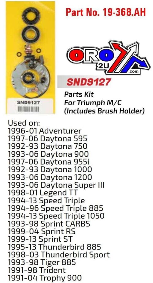 STARTER MOTOR REPAIR KIT, TRIUMPH 91-13 SND9127, ARROWHEAD SND9127