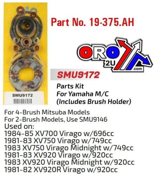 STARTER MOTOR REPAIR KIT, YAMAHA XV700 920 SMU9172, ARROWHEAD