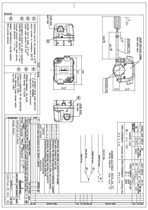 LIGHT SWITCH UNIVERSAL, DOMINO 0297AA.3C.04-00