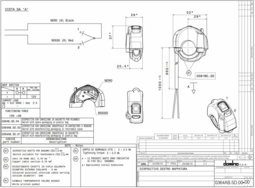 MAP SWITCH UNIVERSAL, DOMINO 0364AB.5D.04-00, FM0364AB.5D.04-00