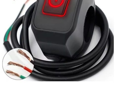 SWITCH WITH LED RED DISPLAY WATERPROOF HEADLIGHT HORN ON OFF LAMP