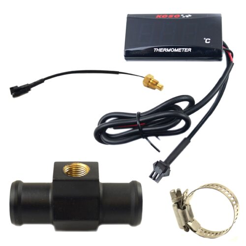 LED Digital Water Temperature Gauge 18mm Hose Connector Universal