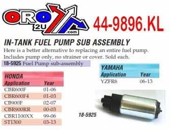 FUEL PUMP SUB ASSEMBLY, K&L 18-5925 HONDA CBRs ST1300 - Image 2