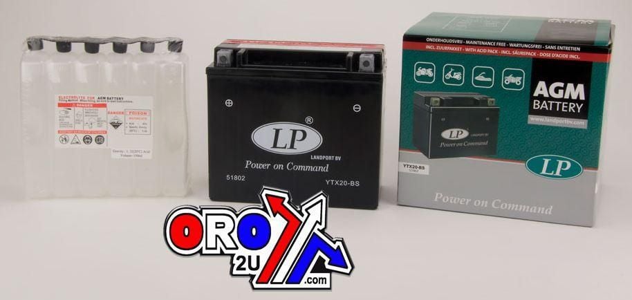 BATTERY LTX20-BS 12V 18Ah. MF, LANDPORT Maintenance Free, 81802 MB YTX20-BS AGM