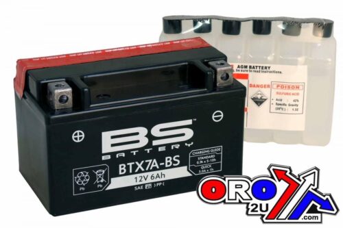 BATTERY YTX7A-BS 12V 6Ah. BS, BS Maintenance Free BTX7A-BS, 300619, BS-BTX7A-BS