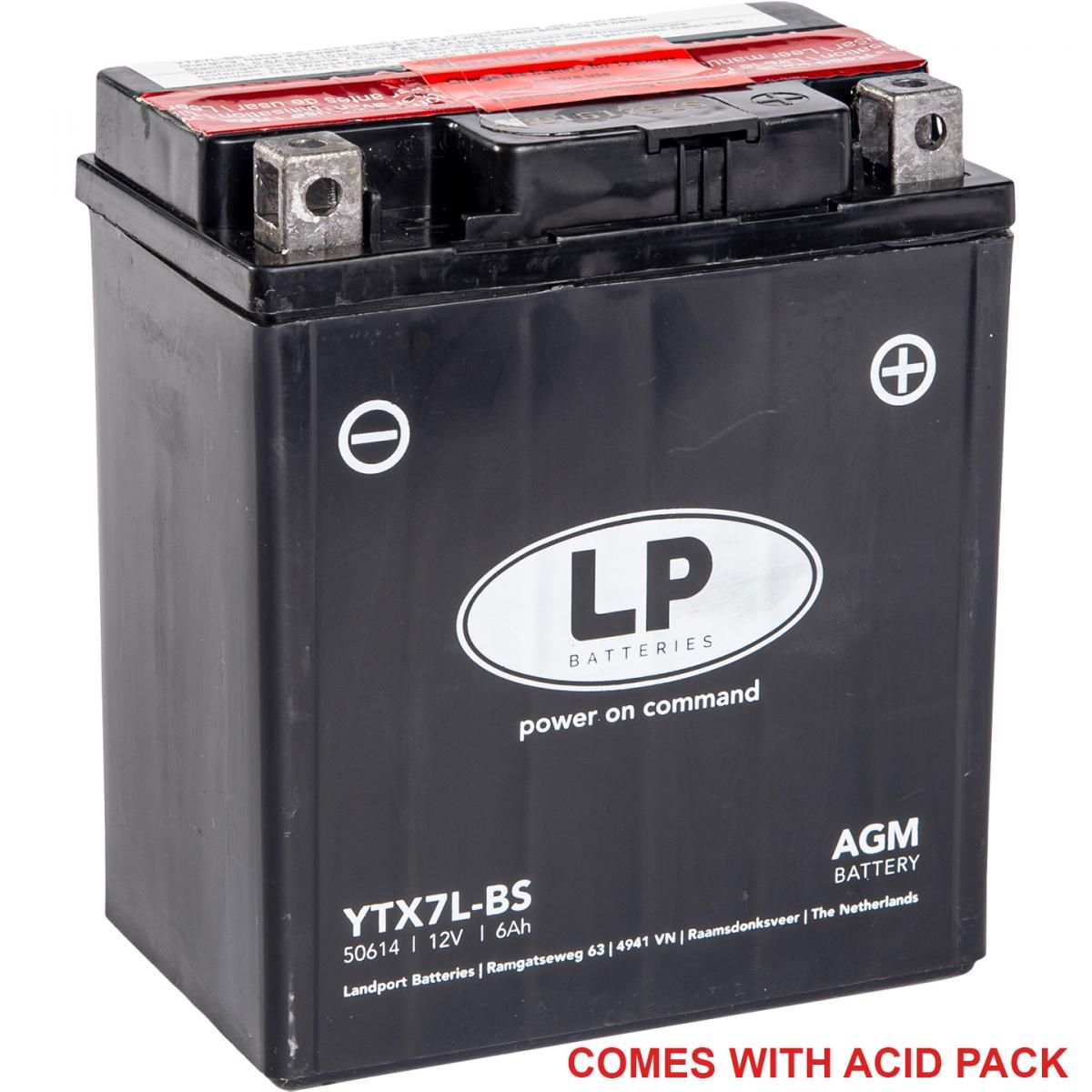 BATTERY LTX7L-BS 12V MA.FREE, LANDPORT Maintenance Free, 50614 AGM, MA LTX7L-BS - Image 2