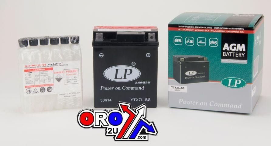 BATTERY LTX7L-BS 12V MA.FREE, LANDPORT Maintenance Free, 50614 AGM, MA LTX7L-BS