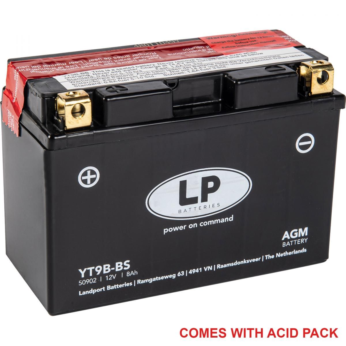 BATTERY YT9B-BS 12V 8Ah M.FREE, LANDPORT 50902 + ACID PACK, AGM MB YT9B-BS, MA LT9B-BS - Image 2
