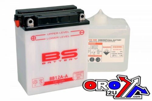 BATTERY YB12A-A 12V 12Ah., BS WITH ACID PACK BB12A-A, 310561, BS-BB12A-A