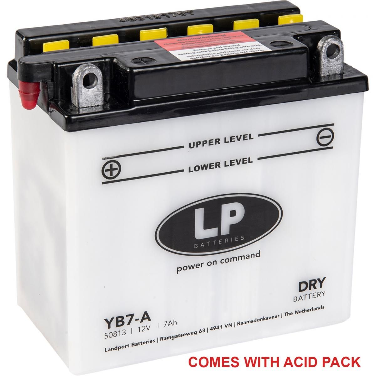 BATTERY LB7-A 12V 8HR., LANDPORT WITH ACID PACK, ROAD, MC MA YB7-A 50813