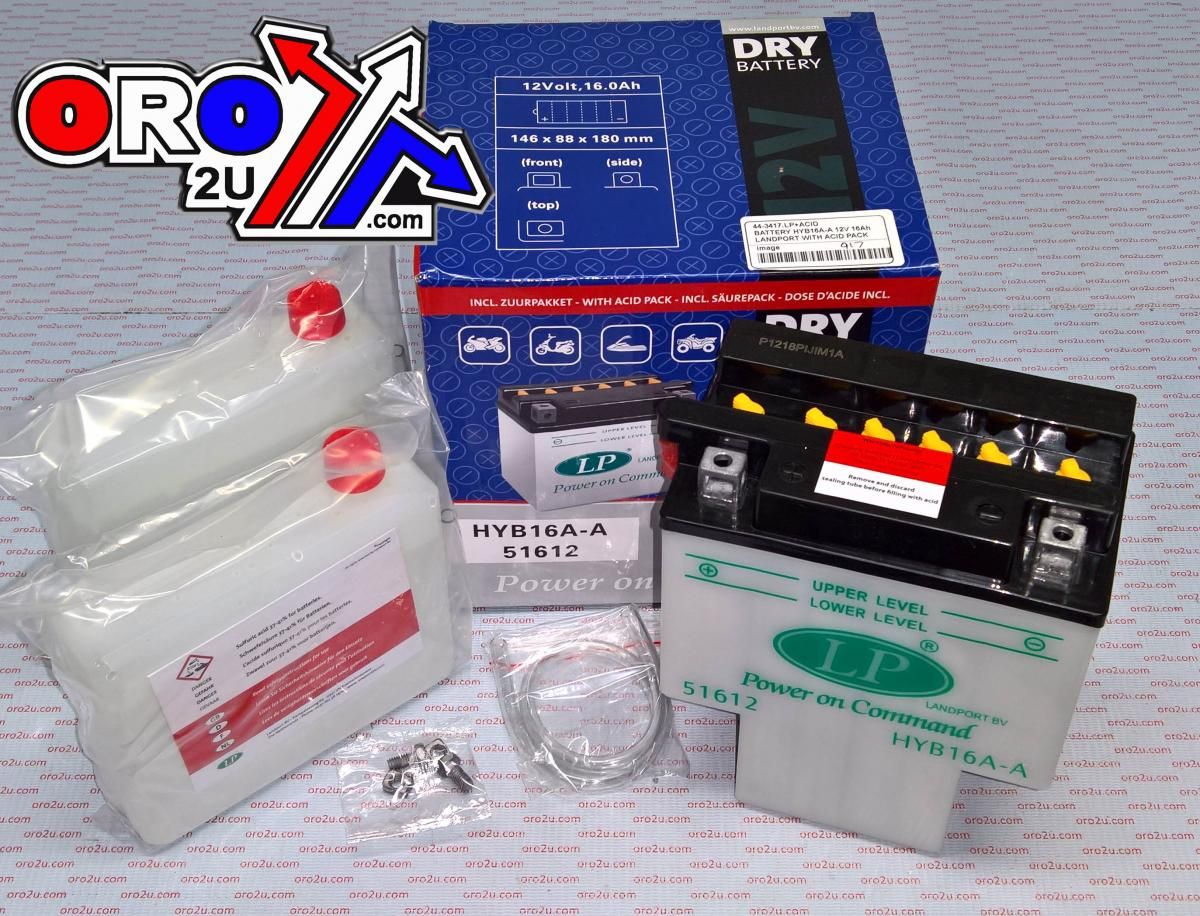 BATTERY HYB16A-A 12V 16Ah, LANDPORT WITH ACID PACK, ROAD, MC, MD HYB16A-A
