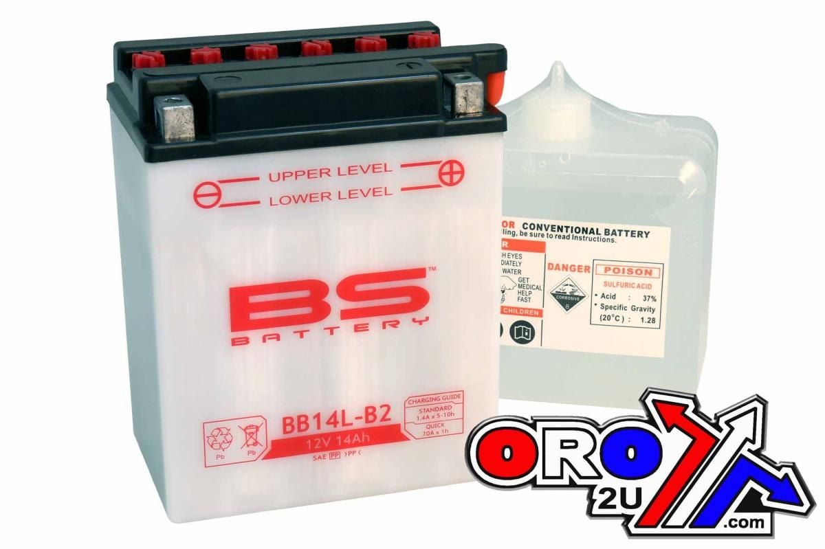BATTERY YB14L-B2 12V 14Ah. BS, BS WITH ACID PACK BB14L-B2, 310570, BS-BB14L-B2