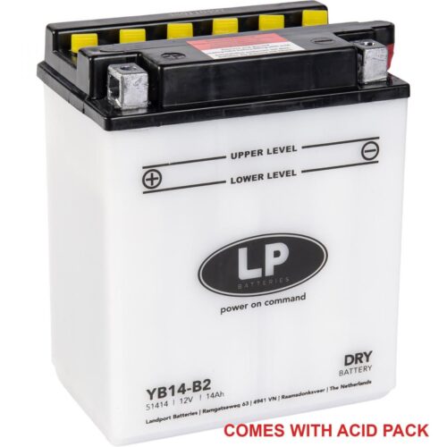 BATTERY LB14-B2 12V 14Ah., LANDPORT WITH ACID PACK, ROAD, MC MA YB14-B2