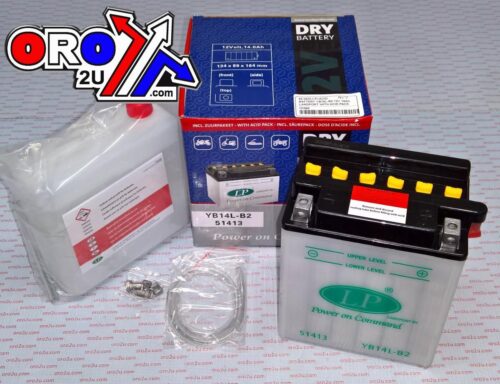 BATTERY YB14L-B2 12V 14Ah., LANDPORT WITH ACID PACK, ROAD, MC MA YB14L-B2