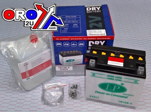 BATTERY YB16B-A 12V 16Ah., LANDPORT WITH ACID PACK, ROAD, MC MA YB16B-A