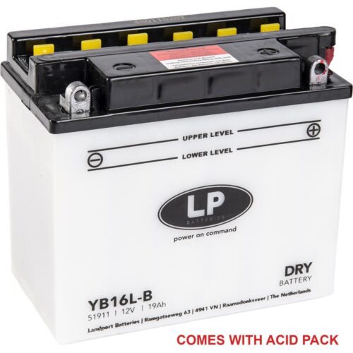 BATTERY LB16L-B 12V 19Ah., LANDPORT WITH ACID PACK, ROAD, MC MA YB16L-B