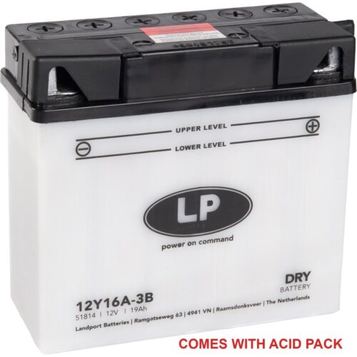 BATTERY 12Y16A-3B 12V 19Ah, LANDPORT WITH ACID PACK, ROAD, MC MA 12Y16A-3B, MD 12Y16A-3B