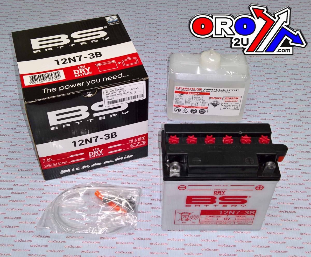 NLA, BATTERY 12N7-3B 12V 7Ah., BS WITH ACID PACK 310534, BS-12N7-3B