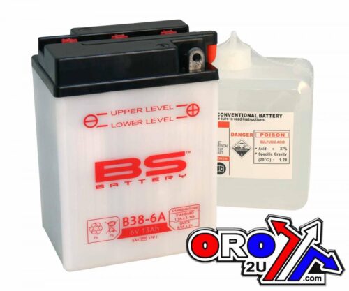 BATTERY B38-6A 6V 13Ah BS, BS WITH ACID PACK, 310520,	BS-B38-6A