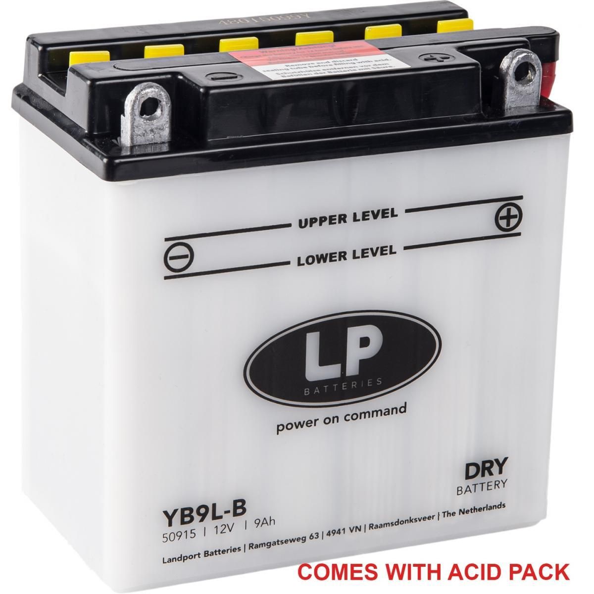 BATTERY YB9L-B 12V 9Ah GS, BS WITH ACID PACK BB9L-B, 310599, BS-BB9L-B - Image 2