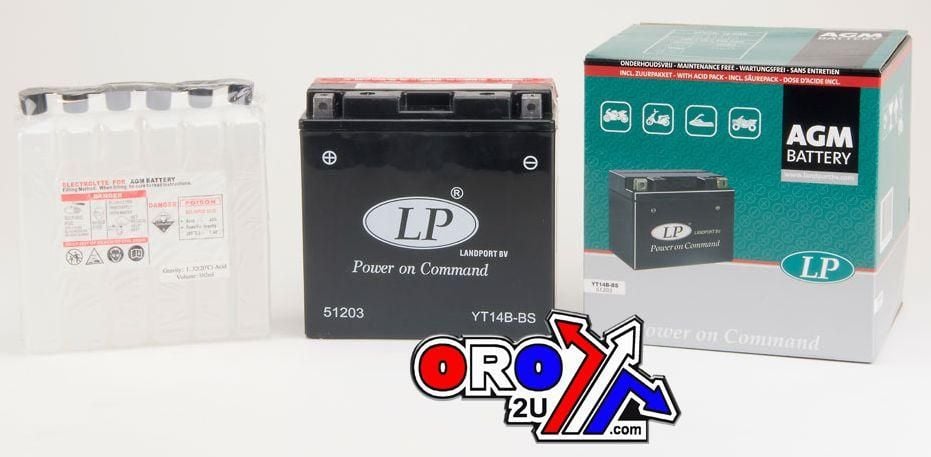 BATTERY LT14B-BS 12V 12Ah, LANDPORT 51203 MAINTENAN FREE, YT14B-4 AGM - Image 2