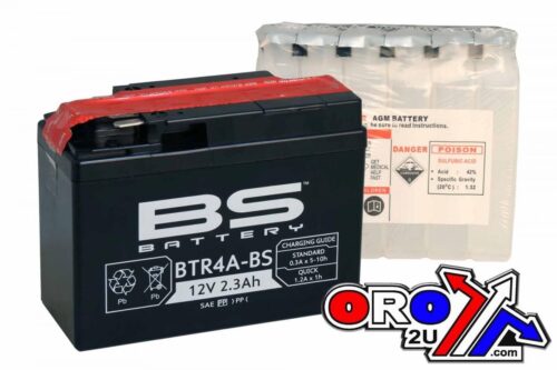 BATTERY YTR4A-BS 12V M.FREE BS, BS MAINTENAN FREE BTR4A-BS, 300624, BS-BTR4A-BS