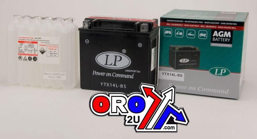BATTERY LTX14L-BS 12V 12AH, LANDPORT Maintenance Free, AGM, YTX14L-BS - Image 2